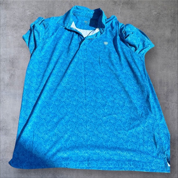 Ariat Tek Men’s Blue Polo Shirt - Picture 8 of 9